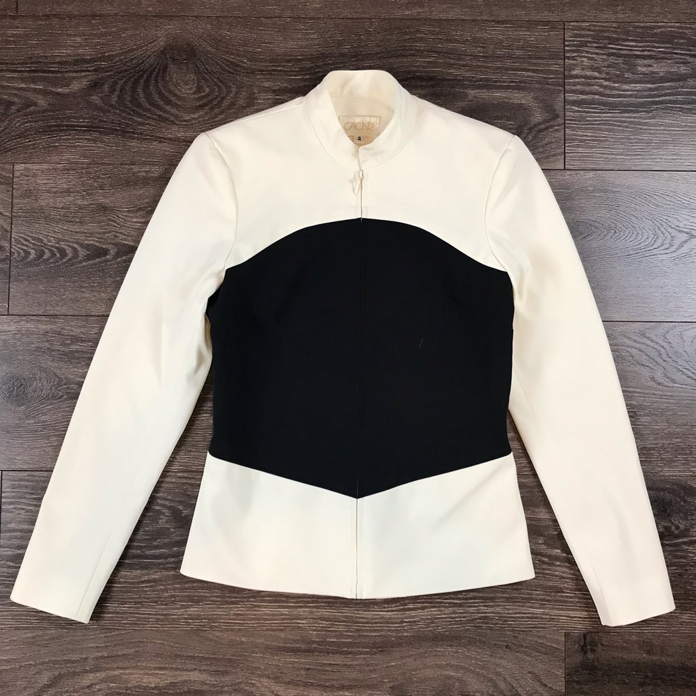 Caché Women’s Vintage 80’s Style Full Zip Polyester Jacket Size 4